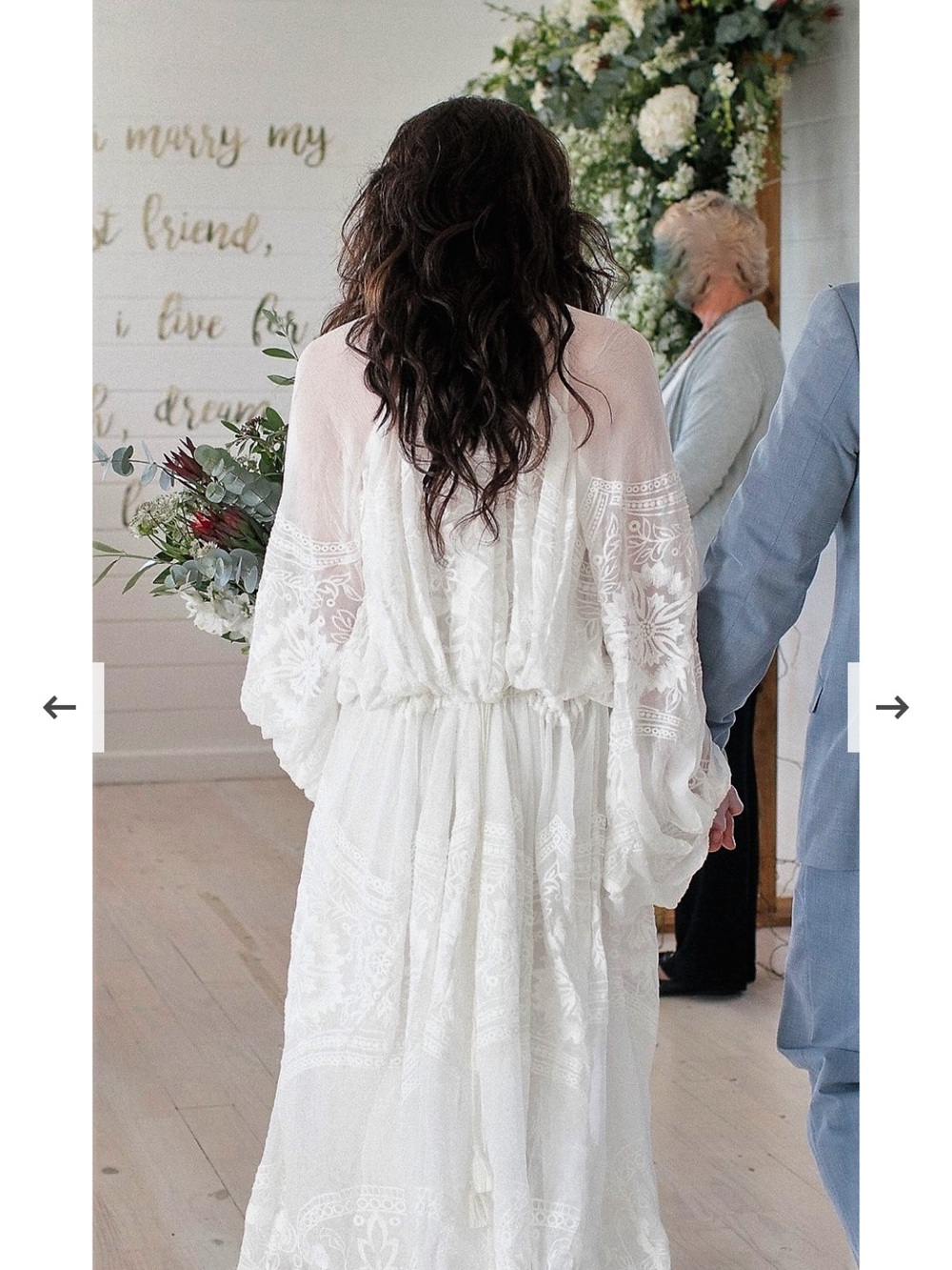 FREE PEOPLE RARE Bohemian Winds White Lace Embroidered Long Sleeve Maxi Dress - Picture 2 of 16